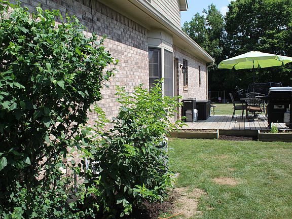 deck with raised garden beds