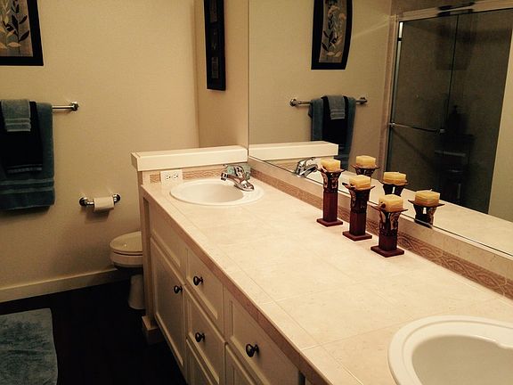 One of two full bathrooms