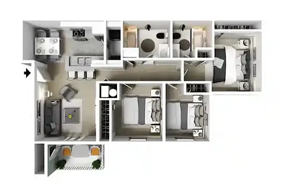 Floor plan 3 Bed 2 Bath