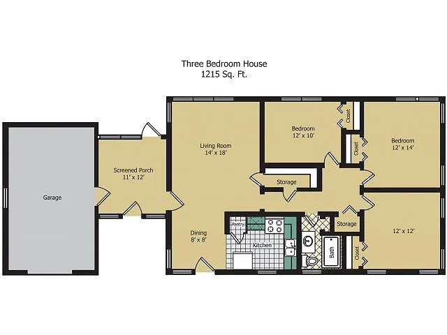 Floor plan Three Bedroom House