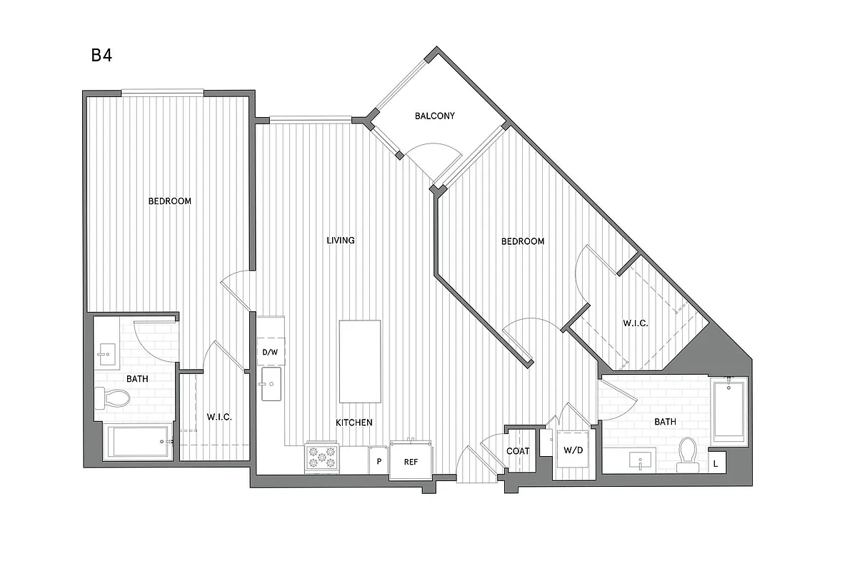 Floor plan 2 BR/2 BA
