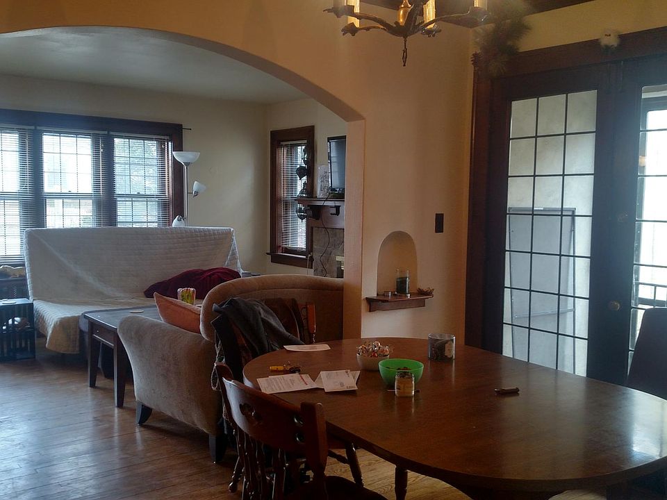 Dining & living room, with porch off of the dining room