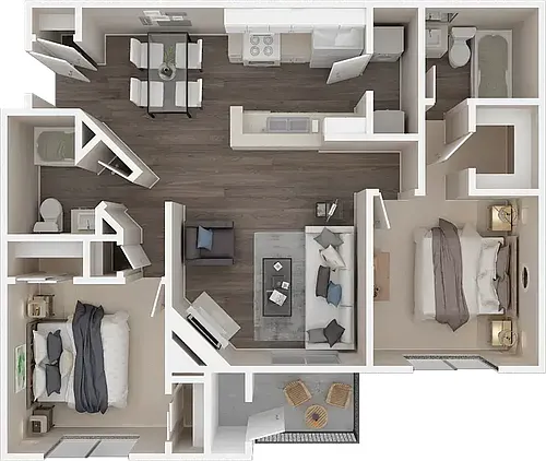 Floor plan 2 Bed 2 Bath
