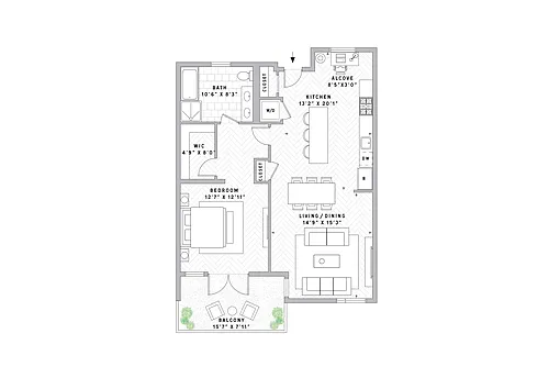 Floor plan A1 1 Bed