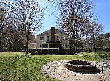 Backyard with firepit