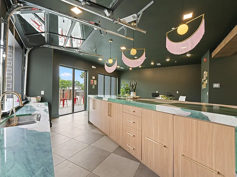 music room kitchen with lights