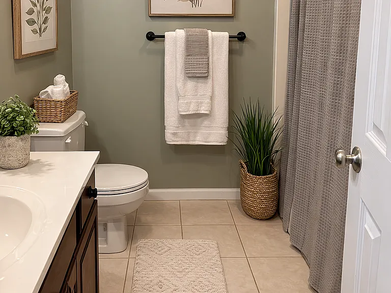 Virtually Staged Hall Bathroom