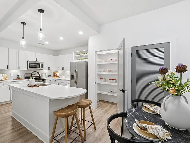 Kitchen with Quartz Countertop and Stainless Steel Appliances