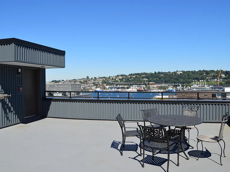 Roof-top deck with lake view