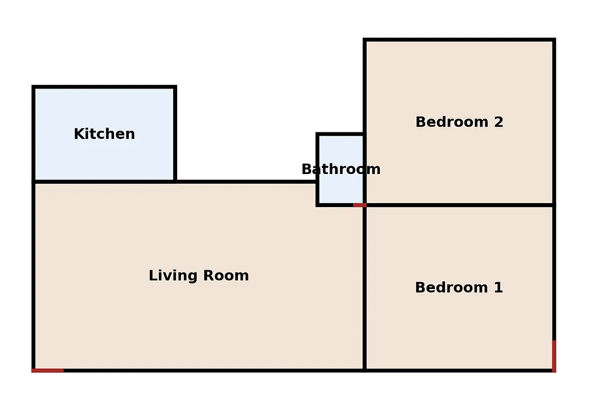 Floor plan Two-Bedroom Unit