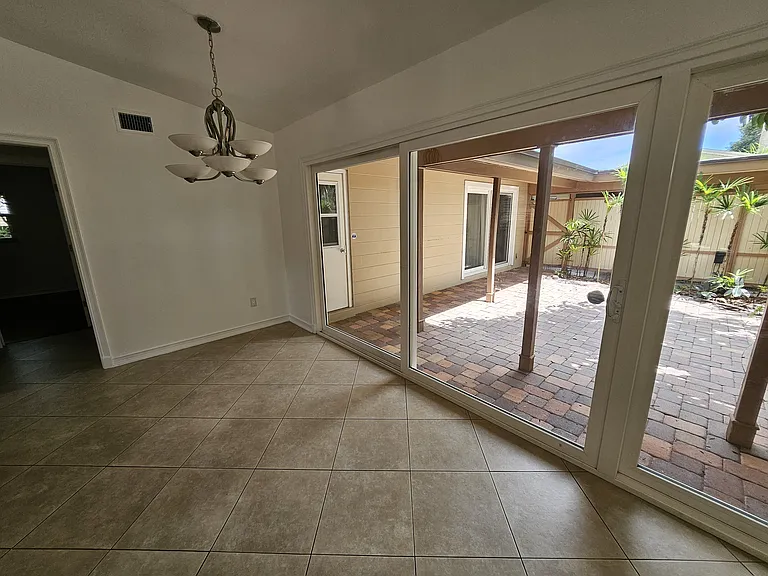 Dining area with access to courtyard