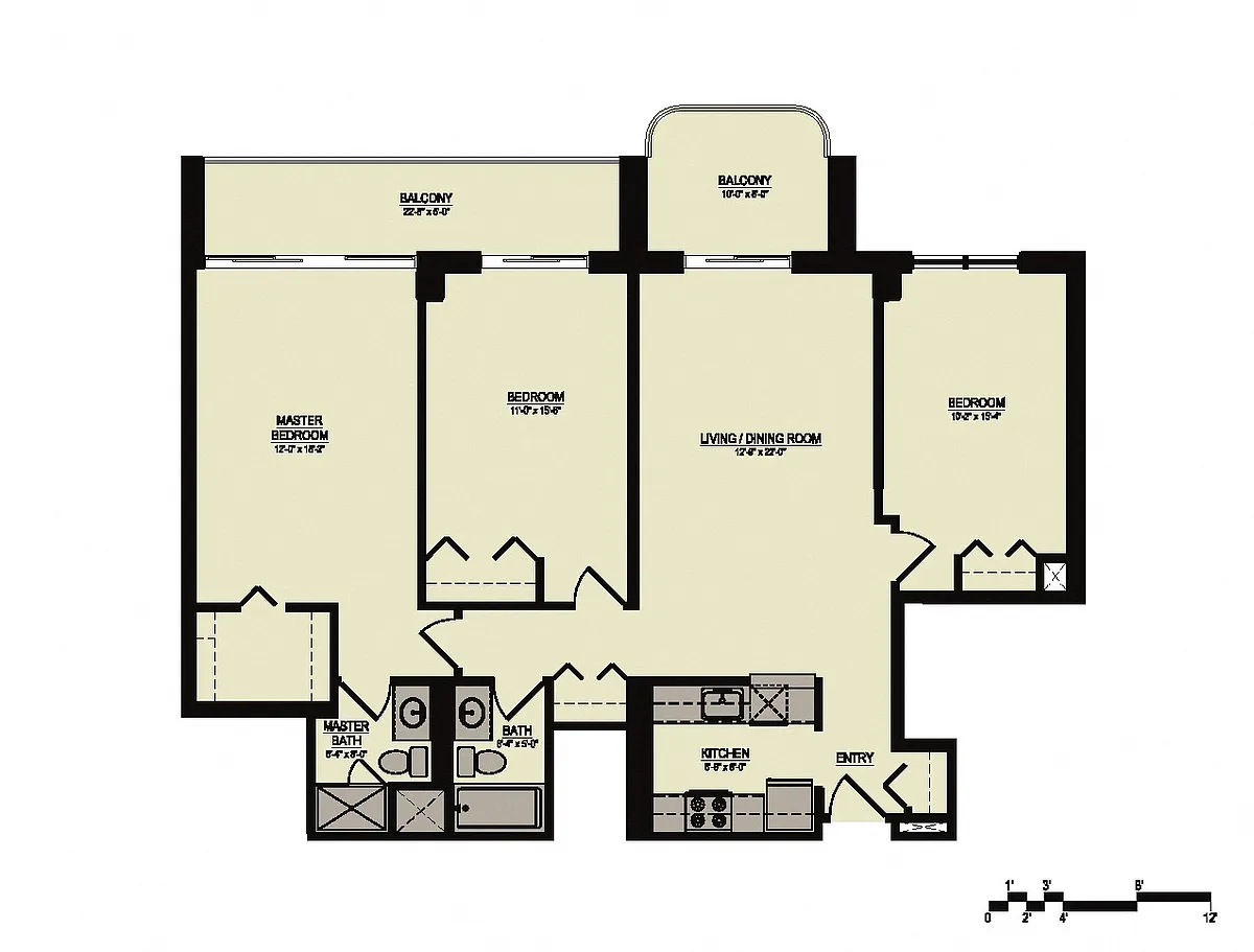 Floor plan Floor Plan 7 (3 Bed/2 Bath/2 Balcony)