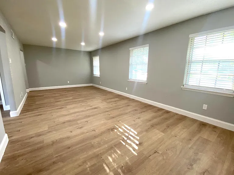 Large living area and dining area.
