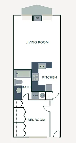 Floor plan 1BD x 1BA Affordable