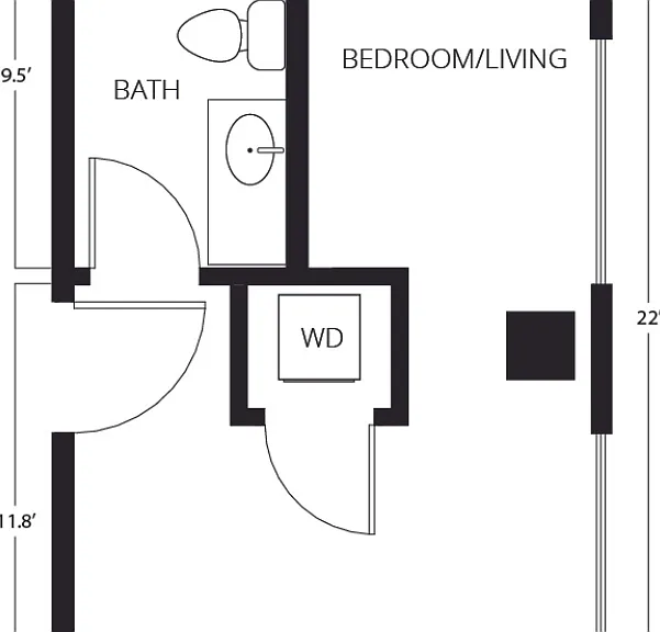 Studio | 1 Bath | 264-271 SQ FT Studio | 1 Bath | 264-271 SQ FT