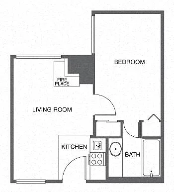 Floor plan 1 Bed, 1 Bath A