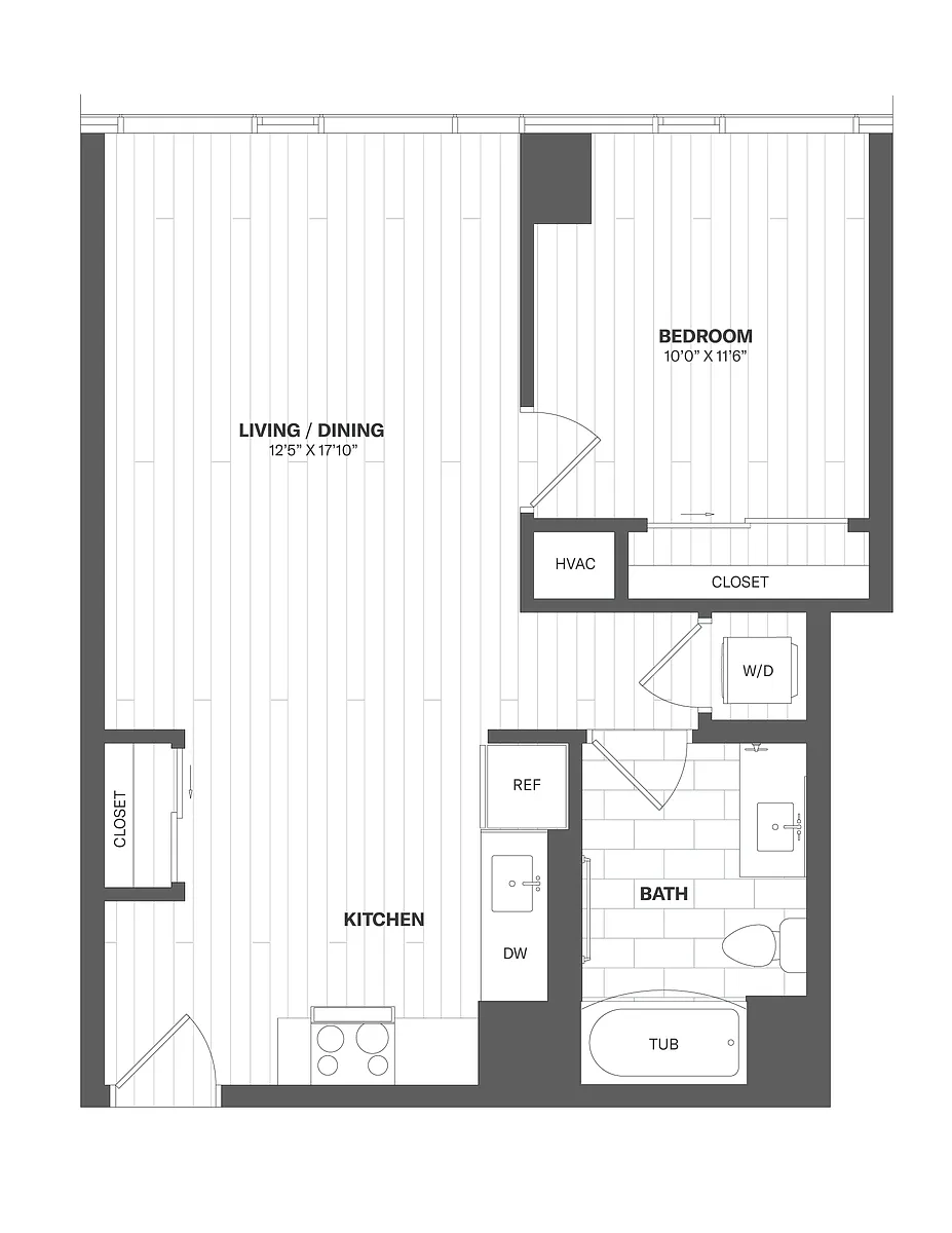 Floor plan 1 Bed/1 Bath-X03