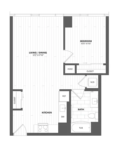 Floor plan 1 Bed/1 Bath-X03