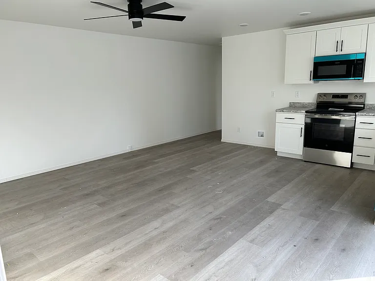 Living and dining room space.