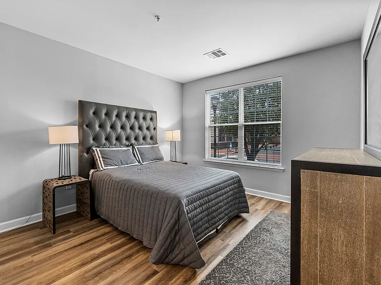 Bedroom With Expansive Windows at Harbor Pointe, Bayonne, NJ, 07002