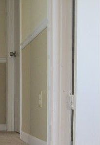 Two tone paint in hall and living area