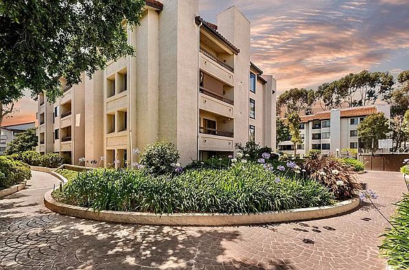 View of the building from the game courts area.
