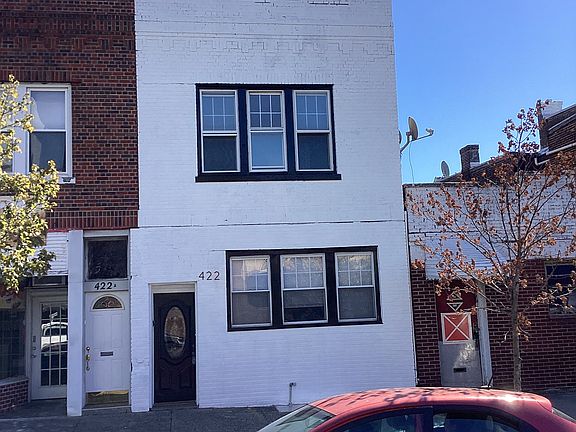 Recently white washed brick with black trim
