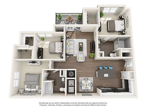 Floor plan 3BD/2BTH
