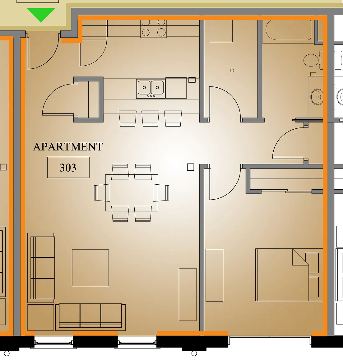 Floor plan 303 Market Rate