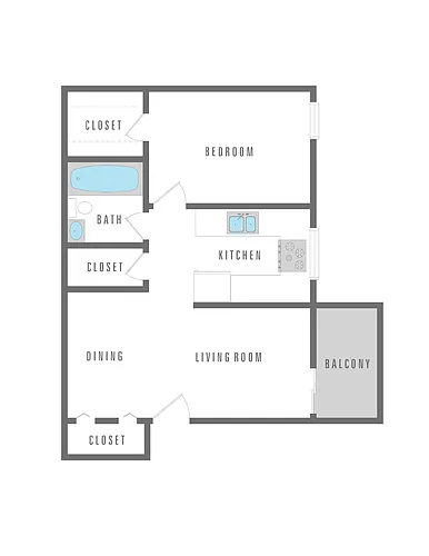 Floor plan 1 Bedroom 1 Bath