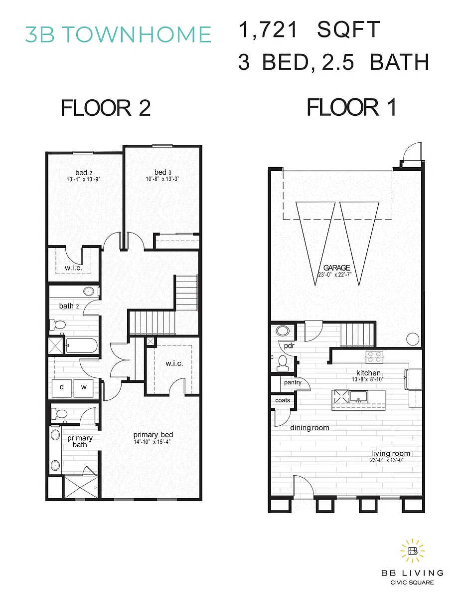 Floor plan 3B Townhome
