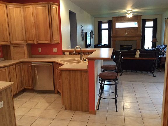 Kitchen open to living room 