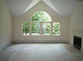 Vaulted ceiling in living room