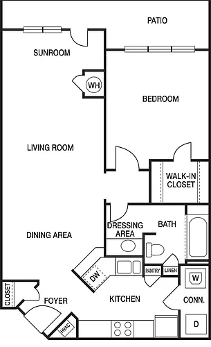 Floor plan 1x1F Renovated
