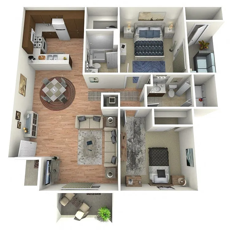 Floor plan 2 Bedroom 1.5 Bathroom