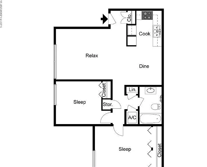 Medium 2 Bed 1 Bath