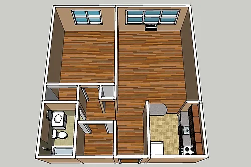 Floor plan 1 Bedroom Apartment