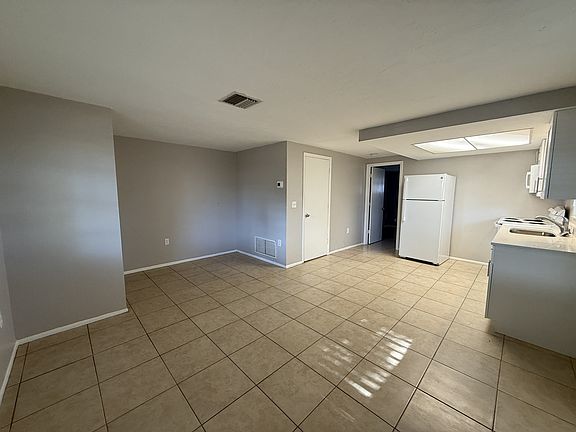 Living area and kitchen