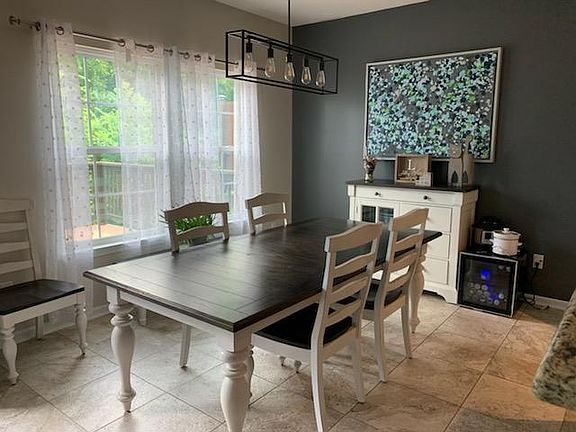 Dining room with a view or the deck and back yard