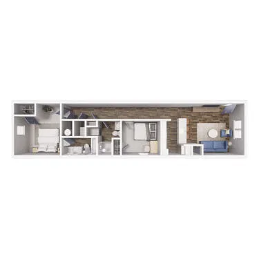 Floor plan 2 x 2- B3 835 SQ FT
