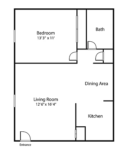 Floor plan 1 Bed/1 Bath