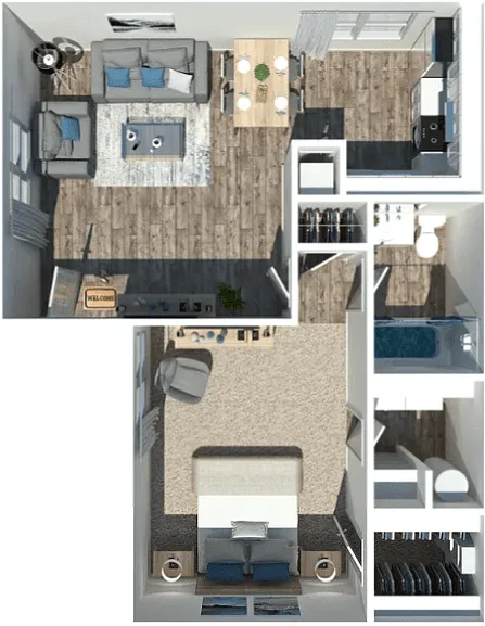 Floor plan 1 Bed 1 Bath