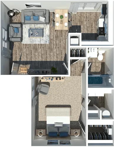 Floor plan 1 Bed 1 Bath
