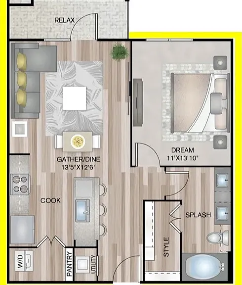 A1P6 floor plan Granary Flats