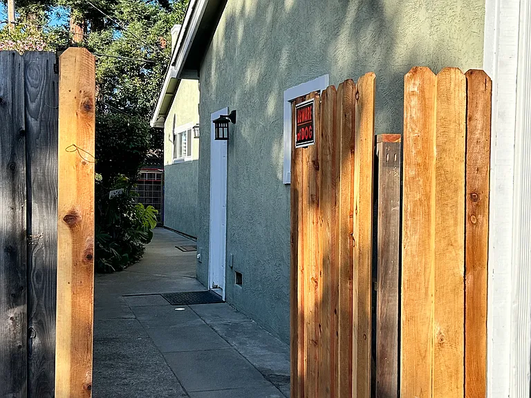 Private side entrance to the left of the main house.