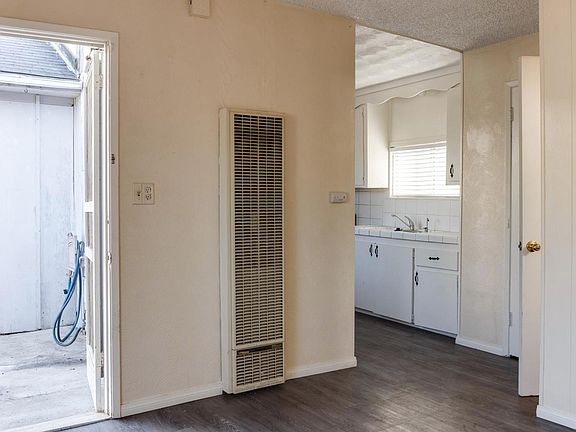View from living area into kitchen