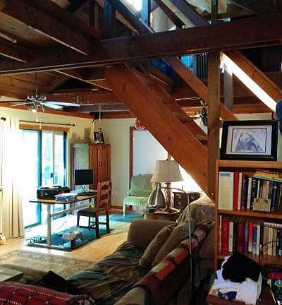 main room, showing access to loft storage