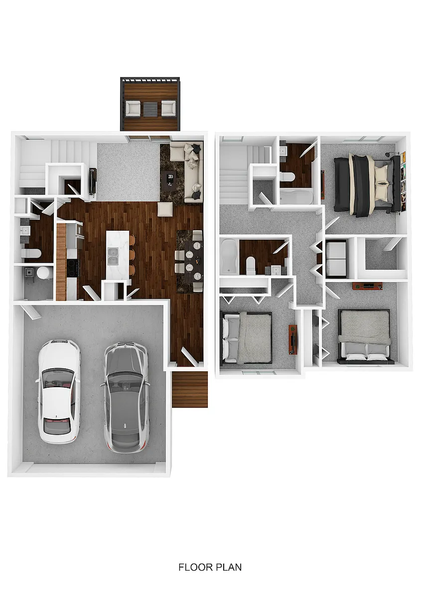 Floor plan Townhome Style 3 Bedroom 2.5 Bathroom