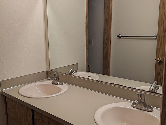 Two sinks in the powder room