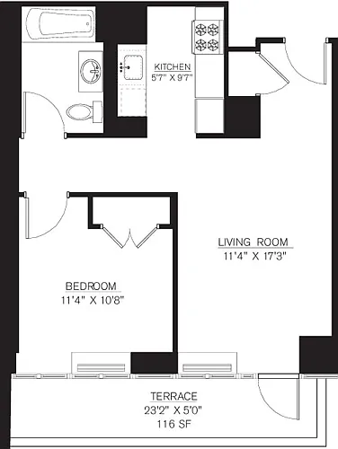 Floor plan 8L (Terrace 116sf)